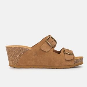 Yokono Wedge Leather Strappy Sandals Size 9